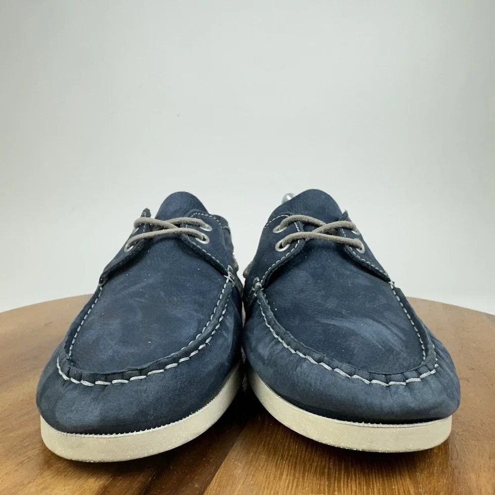 Mens Rodd & Gunn Viaduct Navy Blue Leather Casual Lace Up Boat Shoes Size EU 44